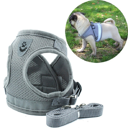 Reflective Safety Pet Dog Harness and Leash Set for Small Medium Dogs Cat Harnesses Vest Puppy Chest Strap Pug Chihuahua Bulldog